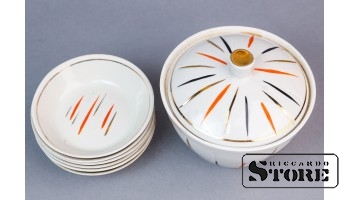 Вазочка для варенья с розетками, фарфор, Рига, Рижская фарфоро-фаянсовая фабрика, 60е годы, первый сорт