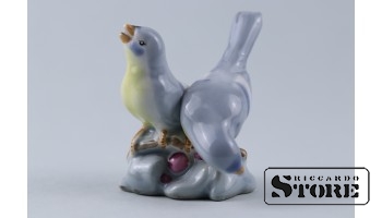 Статуэтка, Птички , фарфор, Рига , Рижская фарфоровая фабрика, 50-е годы , 7,5см