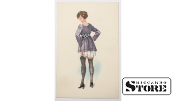 Vintage postcard. In stockings. 20th century #NT335