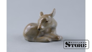 Статуэтка, Теленок , фарфор, Рига , Рижская фарфоровая фабрика, 4,5 см