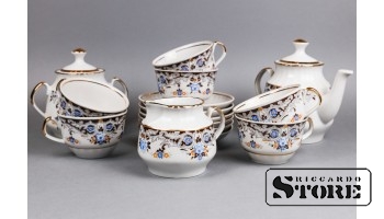 Фарфор , Сервиз чайный на 6 персон , Рига, Рижская фарфоровая фабрика