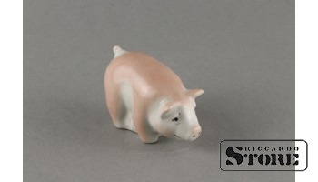 Статуэтка, Поросенок, фарфор, Рига, Рижская фарфоровая фабрика, 1970 г., 4.2 см