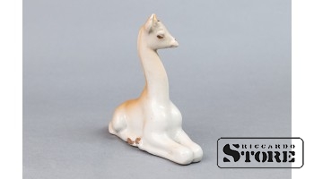 Статуэтка, жираф, фарфор, Рига , Рижская фарфоровая фабрика, 50-е годы , высота 9.5 см, CSA972