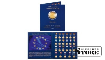 PRESSO monētu albums 23 Eiropas 2€ piemiņas monētām "ES karoga 30 gadi"