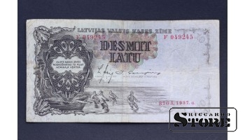 BANKNOTE , LATVIA, 10 LATI 1937 GADS - F 049245