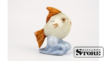 figūriņa zivs. Rīgas porcelāna rūpnīca, modelis - L. Medniece, 1950tie, 5 cm, 1.šķira