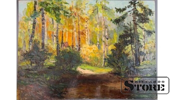 Живопись, Лесная поляна, Владимир Свиклис, 1986 год, 50x70cm CSA1032