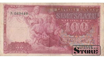 BANKNOTE , LATVIA, 100 LATI 1939 GADS -  A 049444