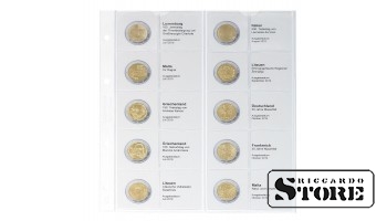Illustreeritud leht 2-euroste müntide hoidmiseks: Luksemburg 2019 – Malta 2019.