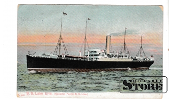 Старинная открытка "S.S. Lake Erie" CSA334