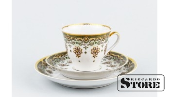Кофейное трио "Марианна", тонкостенный фарфор, Рига, Рижский фарфоровый завод, автор формы Эрик Эллер, золотое клеймо 1972-1991 год CSA731