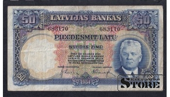 Latvia, 50 Latu, 1934, F