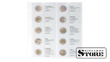 Illustrated karat sheet for chronological placement of 2 euro commemorative coins: Greece 2004 – Italy 2005.
