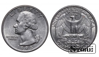 1994 m. JAV moneta, Varis-nikelis, ¼ doleris KM# 164a #USA3950