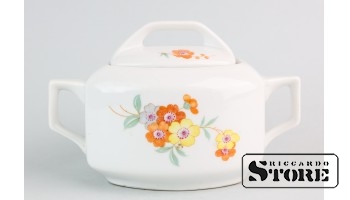 Сахарница, фарфор, Рига, фабрика Кузнецова, 1937 год