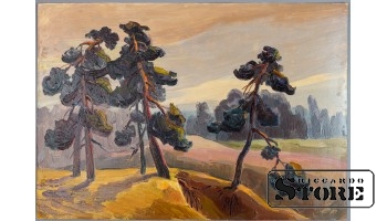 Живопись, Сосновый лес, Владимир Свиклис, 1980 год, 34.5x49.5cm CSA1050
