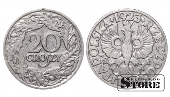 Польша, 20 грошей, 1923. год, цинк