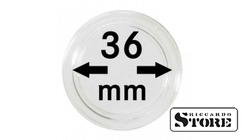 Coin capsules with an inner diameter of 36 mm, set of 10 pieces