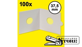 HARTBERGER coin holders 37.5 mm, stapled closure. Pack of 100 pieces.