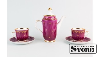 Кофейный сервиз "Рига", тонкостенный фарфор, Рига, Рижский фарфоровый завод, автор Левон Агаджанян, 1985-1991 год, первый сорт