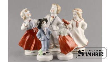 Figūriņa, Dejotāji, porcelāns, Rīga, Rīgas porcelāna rūpnīca, 1950tie gadi, 11cm, 13cm