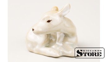Статуэтка, Теленок , фарфор, Рига , Рижская фарфоровая фабрика, 4,5 см