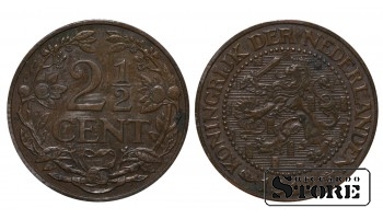 Нидерланды 2½ цента, 1912, бронза