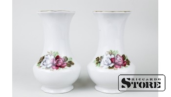 ФАРФОР , Парные Вазы , РИГА, РИЖСКАЯ ФАРФОРОВАЯ ФАБРИКА , 14 CM