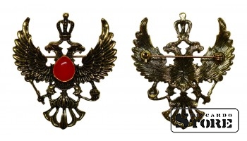 Metal Crowned Eagle Brooch