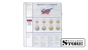 Иллюстрированный лист серии «EURO COLLECTION»: 3 комплекта монет евро — Словения