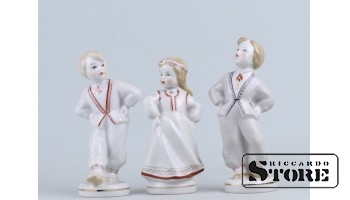 Статуэтка, Танцоры, фарфор, Рига ,Рижская фарфоровая фабрика, 50-е годы, 13см