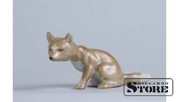 Статуэтка, Лисенок, фарфор, Рига , Рижская фарфоровая фабрика, 60-е годы ,5 см