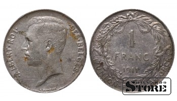 Бельгия, 1 франк, 1911, Серебро