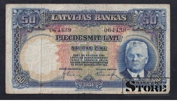 Latvia, 50 Latu, 1934, F