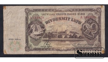 Latvia, 20 Latu, 1935, F