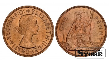 1967 Elizabeth II United Kingdom Coin Bronze Coinage Rare 1 penny KM# 897 NGC MS 66 RD #6637067-005