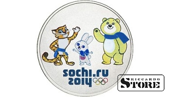 25 рублей "Талисманы и эмблема XXII Олимпийских зимних игр "Сочи 2014"" (официальная цветная тампонная печать) 2012, СПМД