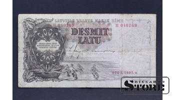 BANKNOTE , LATVIA, 10 LATI 1937 GADS - B 181957