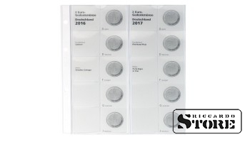 Illustrated karat sheet for commemorative 2-euro coins from the “Federal States of Germany” series: 2016-2017 Saxony / Rhineland-Palatinate.