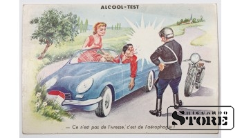 Vintage postcard Alcohol test. 20th century # NT233