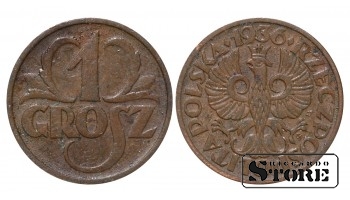 Польша 1 грош, 1936. год, бронза