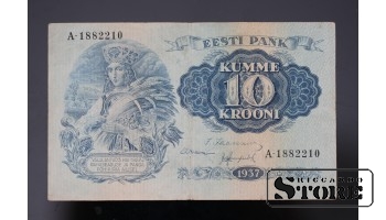 Банкнота 10 крон 1937 г., Эстония, A-1882210 CSA431