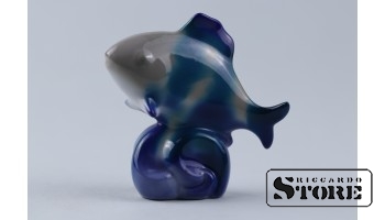 Статуэтка, Рыбка , фарфор, Рига , Рижская фарфоровая фабрика, 7,8 см