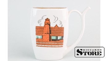 Кружка для минеральной воды с изображением Пороховой башни и Памятника стрелкам, фарфор, Рига, Рижский фарфоровый завод, 80е годы, автор деколи Б.Карклиня, второй сорт