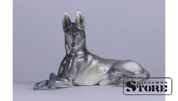 статуэтка, Овчарка , Фабрика М.С. Кузнецова, Рига, 30-е годы , 10.5 x 17.4 x 7.7 см