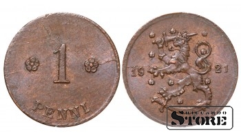 Финляндия, 1 пенни, 1921. год, медь