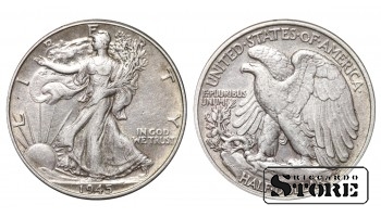 1945 USA Coin Silver Coinage Rare ½ dollar KM# 142 #CSAN1