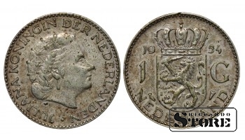 1954 Juliana Netherlands Coin Silver Coinage Rare 1 gulden KM# 184 #NL3274
