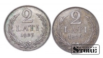 13 монет, Латвия, 2 лата, 1925, 1926, серебро