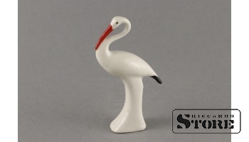 Статуэтка, Аист , фарфор, Рига , Рижская фарфоровая фабрика, 10 см